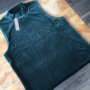 NWT JCrew forest green velvet tank size L! Great condition!